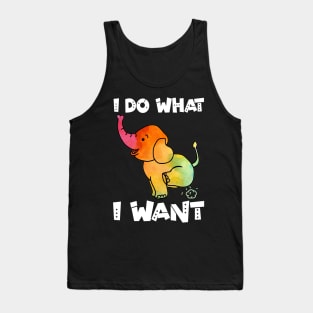 I Do What I Want Elephant Doing Yoga Exhale Tank Top